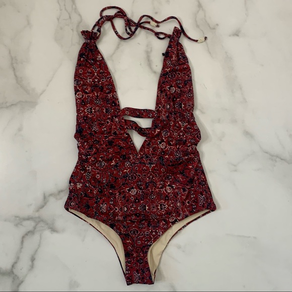 New Revolve Tavik Emme boho red one piece swimsuit Size XS - Picture 4 of 9